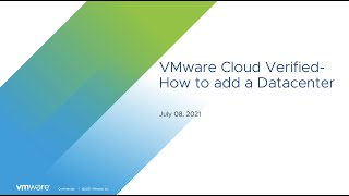 VMware Cloud Verified Partners: How to Add a Data Center