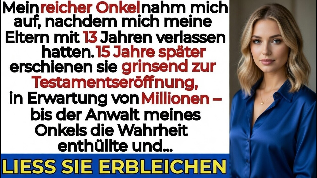 Mein reicher Onkel nahm mich auf, als meine Eltern mich mit 13 verließen – 15 Jahre später…