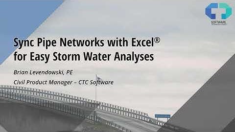 Sync Pipe Networks with Excel® for Easy Storm Water Analyses