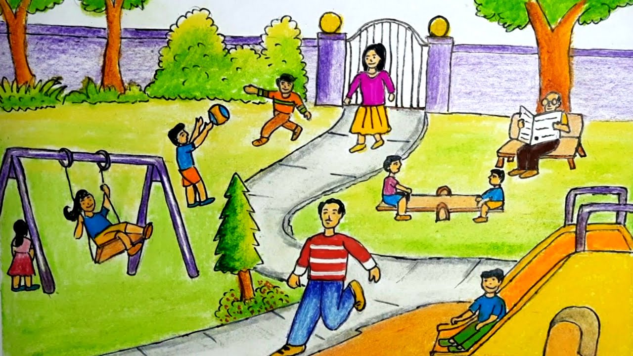 Child Park Drawing Illustration Children Stock Illustration 143944111 |  Shutterstock