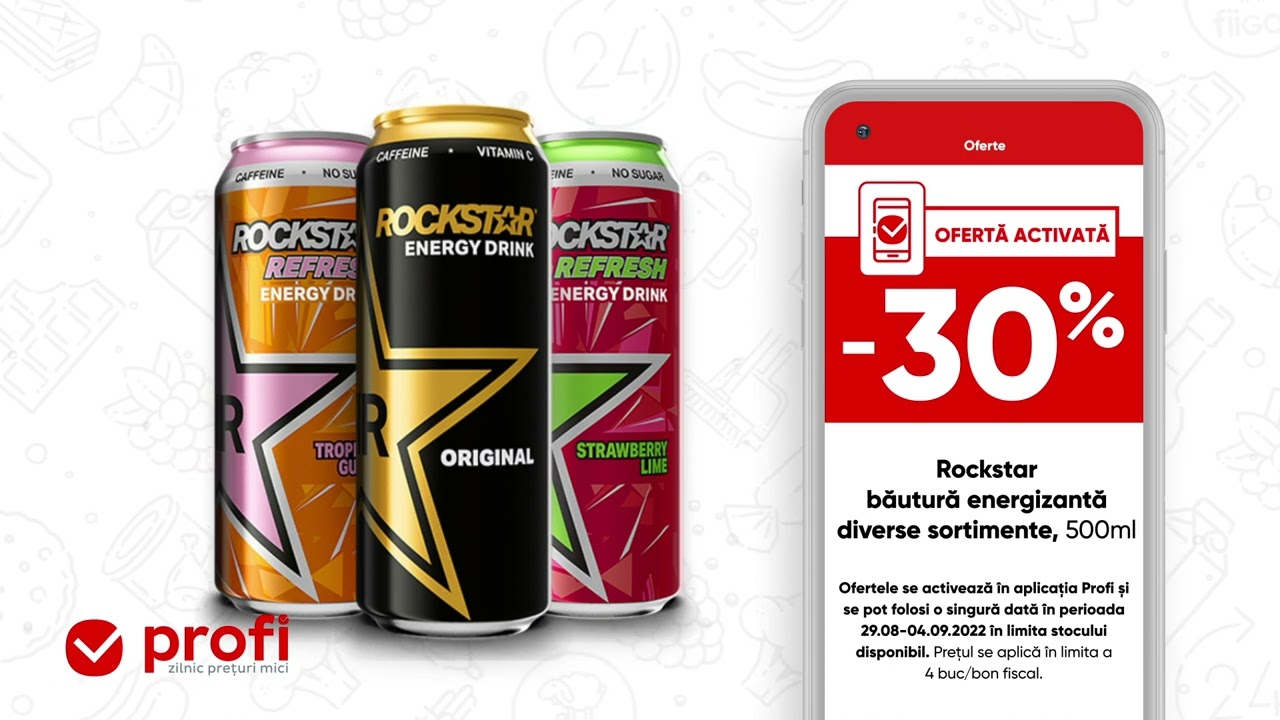 Activează oferta în aplicația Profi: acum ai energizant Rockstar ...