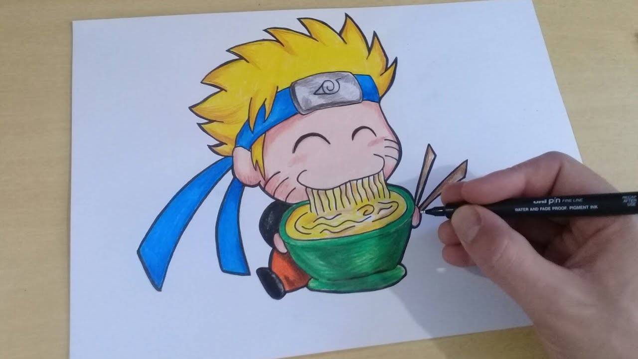 TUTORIAL COMO DESENHAR o NARUTO CHIBI passo a passo 