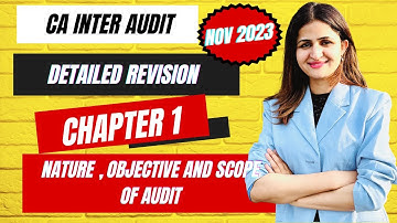 CA INTER Audit CH1 || INTER AUDIT || Nature Objective and Scope of Auditing || Detailed Revision ||