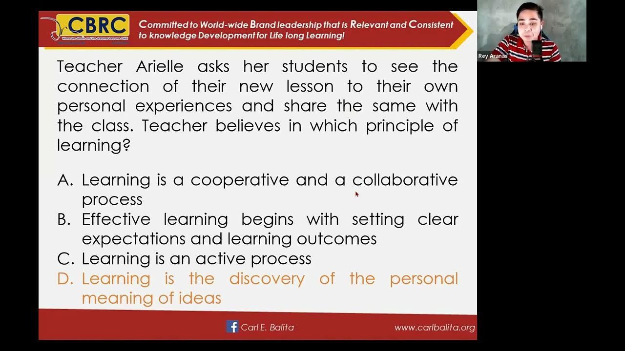 PROFED EXPERIENCING THE TEACHING LEARNING PROCESS by Sir Rey Aranas ...