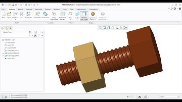 Assembly of " BOLD & NUT " in 3D using creo #Creo assembly tools #creo parametric