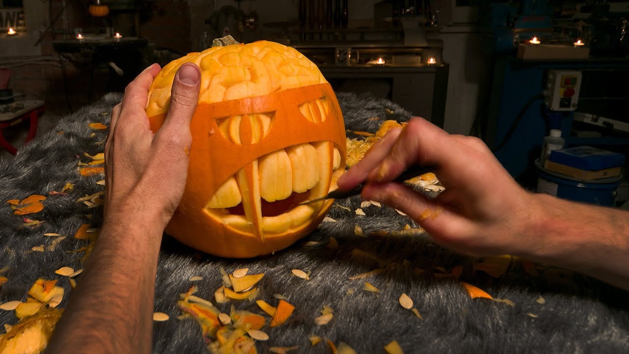 pumpkin carving time lapse - YouTube