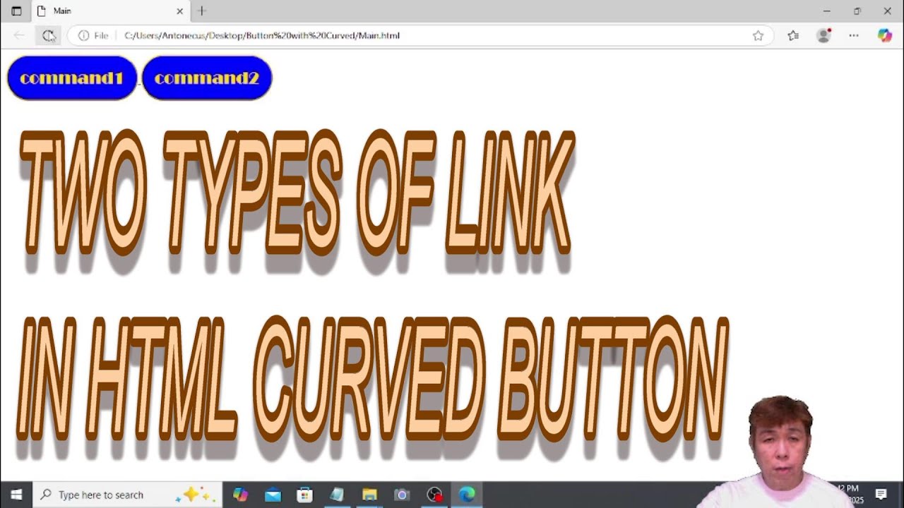 DALAWANG KLASE NG LINK NA PUWEDE SA HTML CURVED BUTTON - YouTube