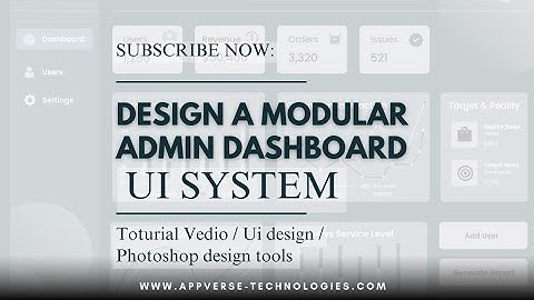 Title:Design a Professional Modular Admin Dashboard UI System | Photoshop UI Design Tutorial