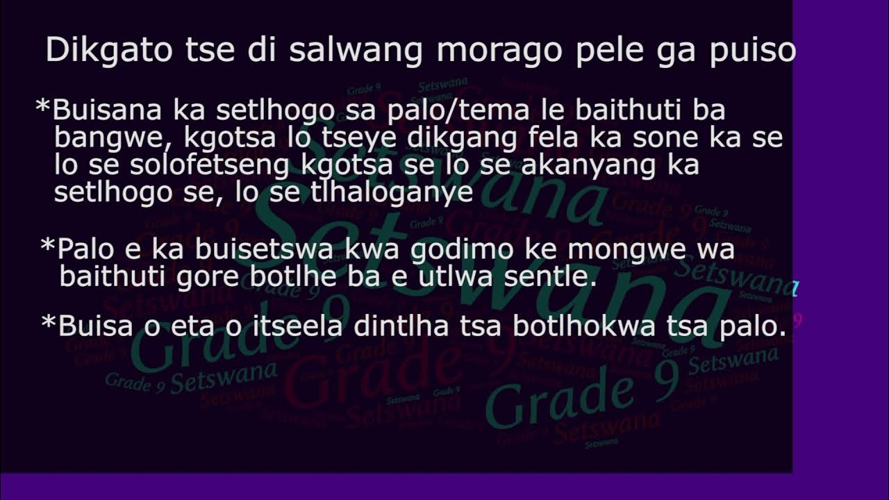 Setswana grade 9 diane proverbs youtube