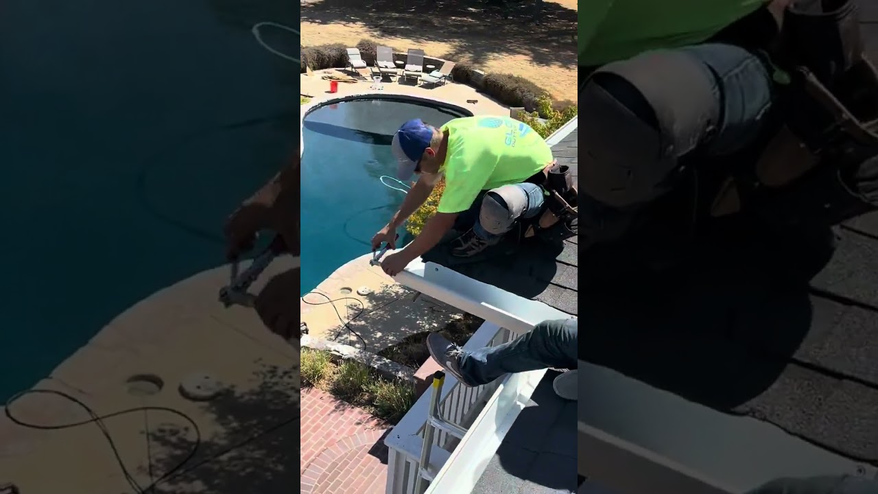 Corner seamless gutter installation