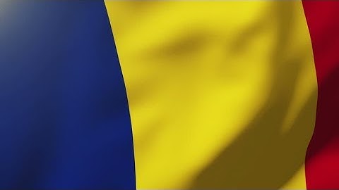 4K Romania flag waving in the wind. Looping sun rises style. Animation loop Stock video