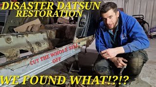 Look At This DISASTER Under This Over Sill! - Disaster Datsun Restoration - Rust Everywhere