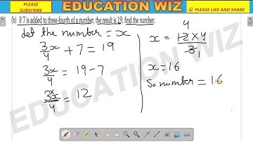 if 7 is added to three-fourth of a number, the result is 19, find the number.