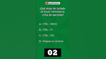 02 Preguntas de Test de Excel - #shorts #excel #exceltest #opofimatica