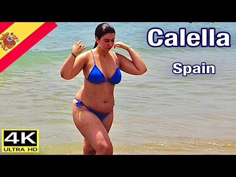 4K Beach Walk - Calella Sapin - Summer Holiday - July 2022