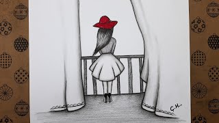 Easy Pencil Drawings 2022, How To Draw Girl With Turned Hat