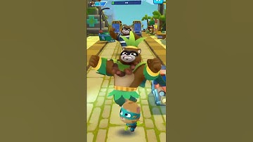 Talking Tom Hero Dash Super Ginger Chasing Coconut Raccoons FunnyMoments AndroidIOS GamePlay #shorts