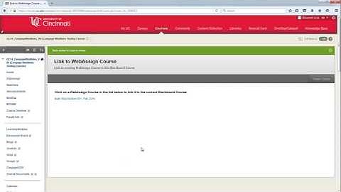 UC - Linking WebAssign to Blackboard