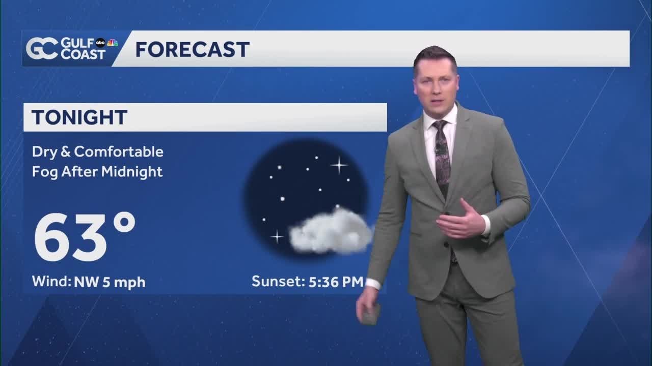 Dry, comfortable Wednesday night with patchy fog on the Gulf Coast ...