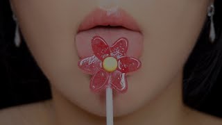 ASMR Flower Lollipop Eating Mouth Sounds (Delicate~)