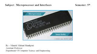 Microprocessor and Interface | Lecture 6 | 8086 Instruction Set