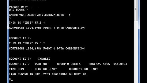 First Bootable Point 4 IRIS in SimH - Part 1