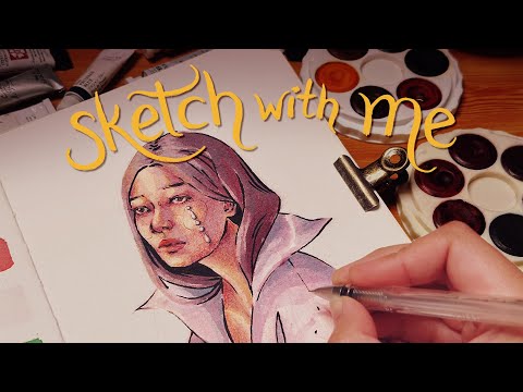 A Cozy Sketch With Me Session 🕯️ ASMR with Relaxing Music