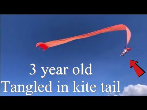 3 year old gets lifted by kite in Taiwan