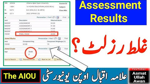AIOU Wrong Results Upload | Student Assessment Results | AIOU Results 2023 | AIOU | The AIOU