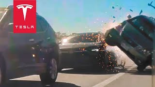 TESLA REAR ENDED IN HIGH SPEED CRASH | TESLACAM STORIES 123