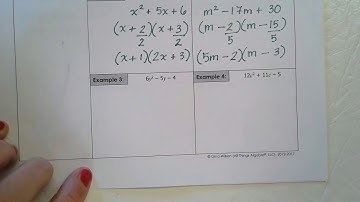 8-2 Factoring Trinomials "Slip and Slide" Method