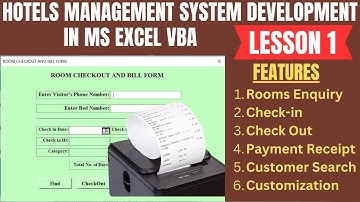 HOW TO DEVELOP A HOTEL MANAGEMENT SYSTEM IN MS EXCEL VBA (LESSON 1)