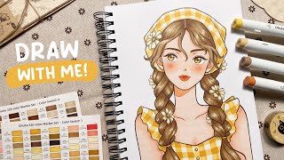 Draw with me / Relaxing Ohuhu 320 Alcohol Brush Markers Coloring Process