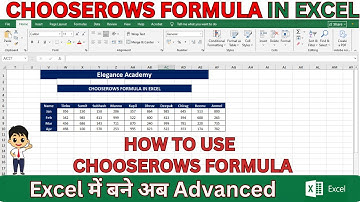 How to use CHOOSEROWS Formula🔥 #excel #msexcel #eleganceacademy #excelformula #chooserows
