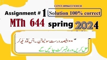 mth 644 assignment 1 solution spring 2024