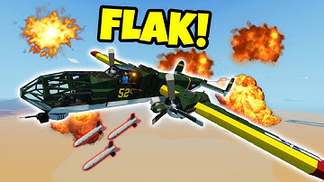 Destructible BOMBER VS Flak Firing ZONE in Stormworks!
