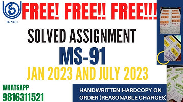 MS91 2023 SOLVED ASSIGNMENT FOR FREE