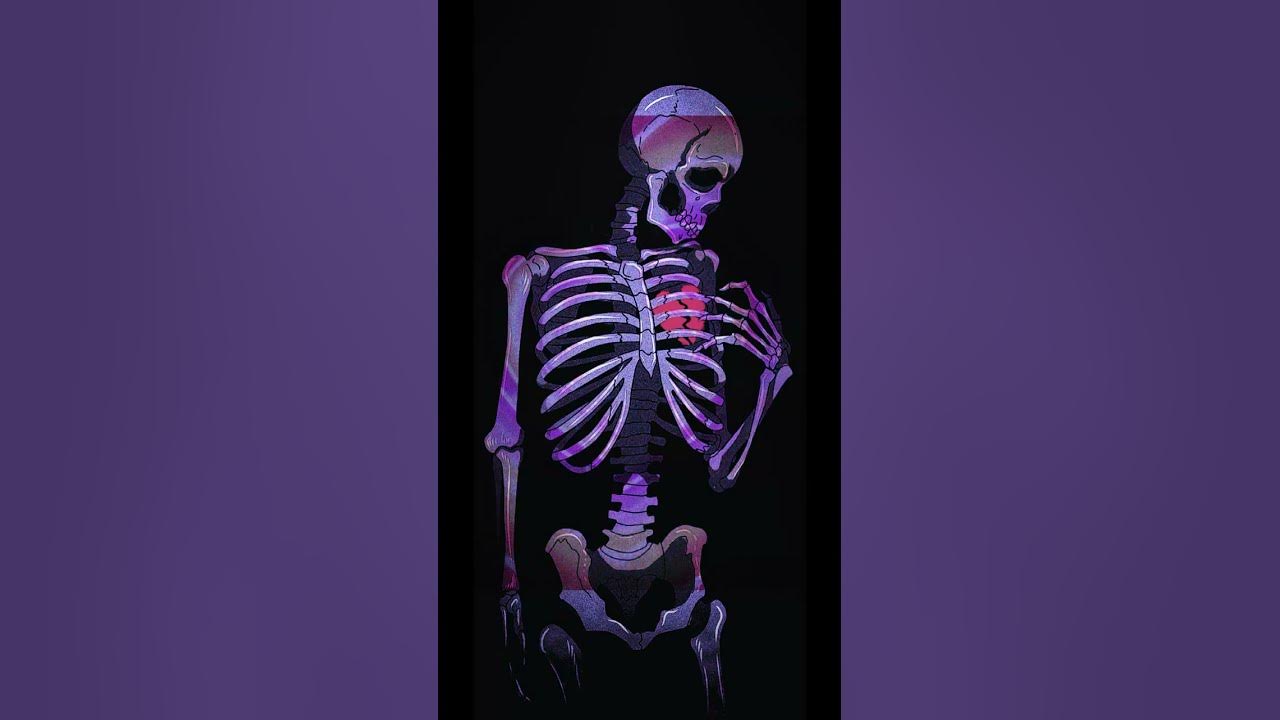 Skeleton Broken Heart 💔 | Live Wallpaper | FULL SCREEN | Dark Wallpaper |  Line Art Drawing - YouTube