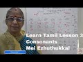 Learn tamil lesson 3  consonants mei ezhuthukkal