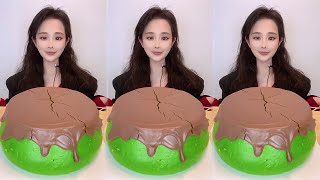 Asmr🍰Eating Green Matcha Cake🍰 (Soft And Waxy Sound) 크림丨먹방丨Mukbang丨Satisfying丨Eatingsho
