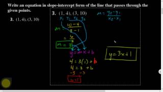 Alg1 04.02 Writing Equations in Point-Slope Form Part 2