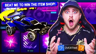 I Changed my Name to "BEAT ME TO WIN THE ITEM SHOP" in Rocket League & THIS Happened...