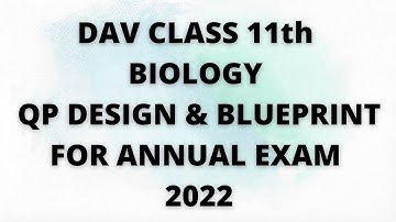 DAV CLASS 11th BIOLOGY QP DESIGN AND BLUEPRINT FOR FINAL EXAM 2022