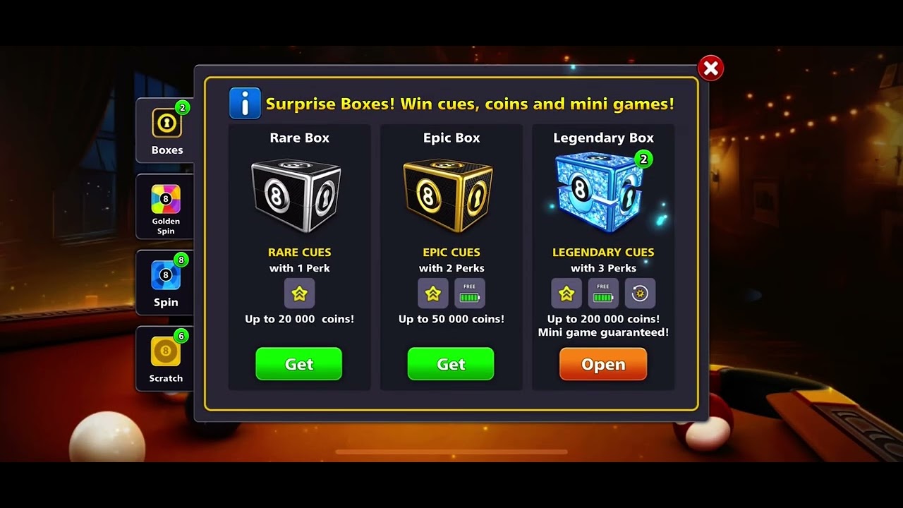 8 Ball Pool Legendary Box Reward Link 2022 - 8 ball pool legendary boxes unlock, unlocking new legendary cues and