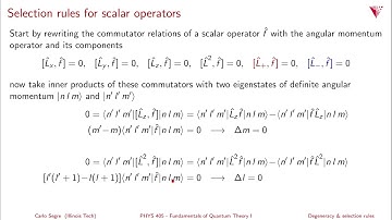 6.04 Degeneracy & selection rules