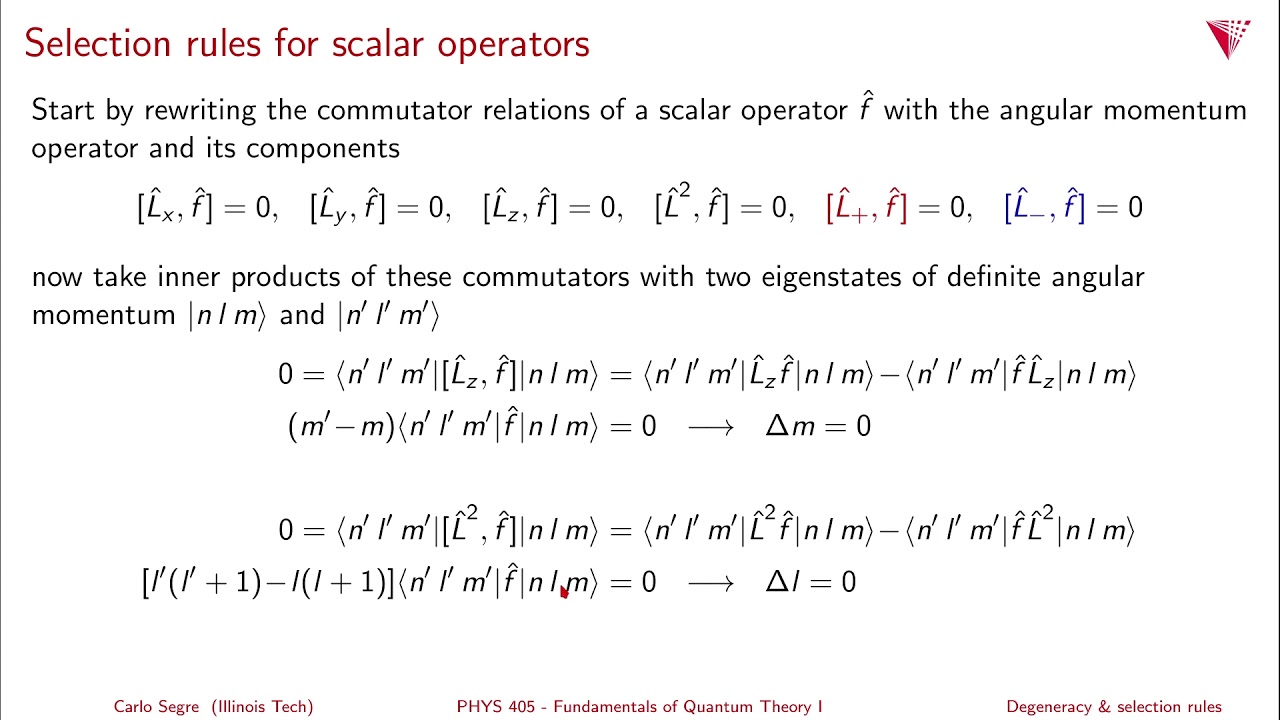 6.04 Degeneracy & selection rules