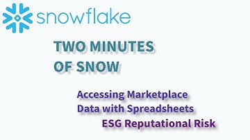 Snowflake: Import ESG Data into Microsoft Excel