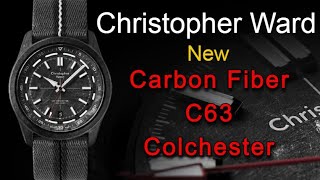 Christopher Ward C63 Colchester Carbon Fiber Watch Retractable Crown Sealander Elite COSC Cert