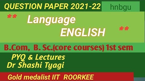 533 | english language question paper B Com 1sem 2021-22  hnbgu