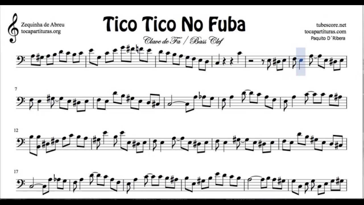 tico tico partitura fácil clave de fa trombón chelo fagot all about that bass clef